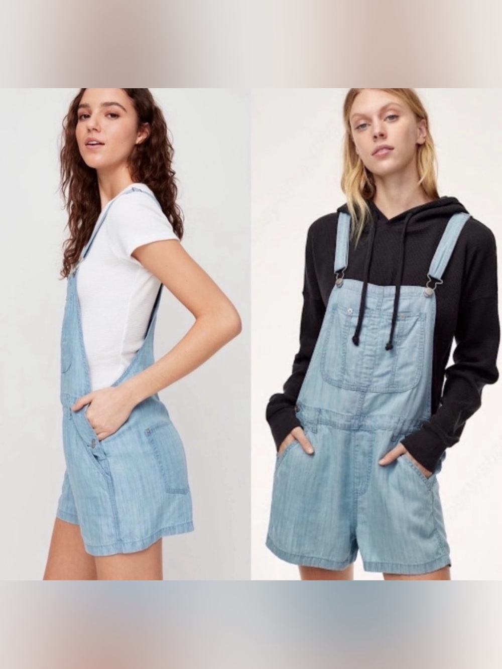 TNA Aritzia Senryu Light Blue Short Overalls Small